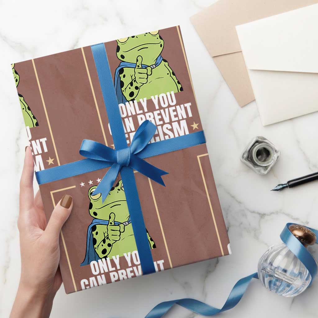 Only You Can Prevent Fascism Patriotic Frog Wrapping Paper Roll Resist Protest Poster TS02 Mocha Print Your Wear