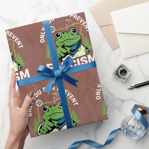 Only You Can Prevent Fascism Portland Frog Wrapping Paper Roll Resist Protest Scenic Edition TS02 Mocha Print Your Wear
