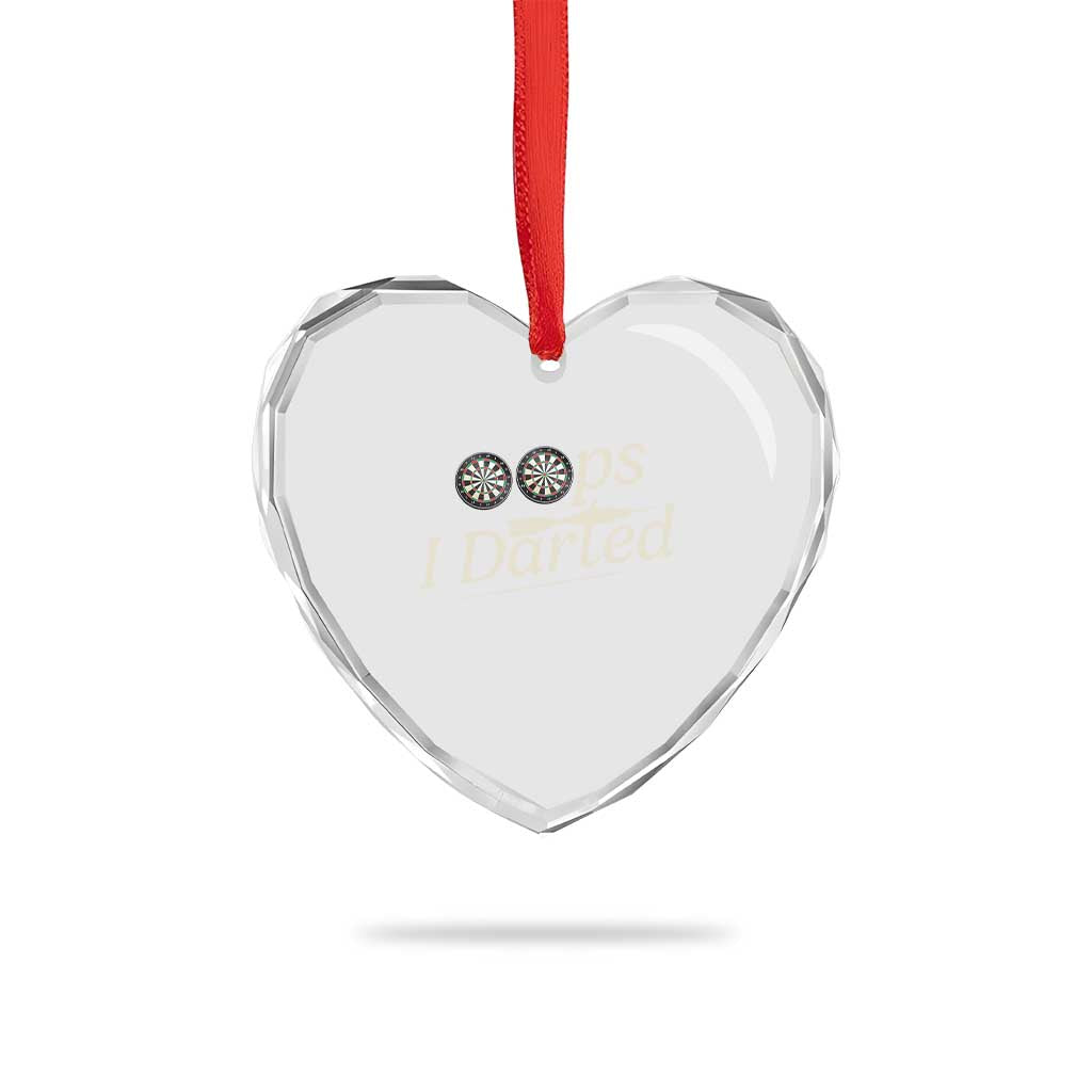 Oops I Darted Heart Crystal Glass Ornament Funny Pub Darts Lover TS12 Print Your Wear