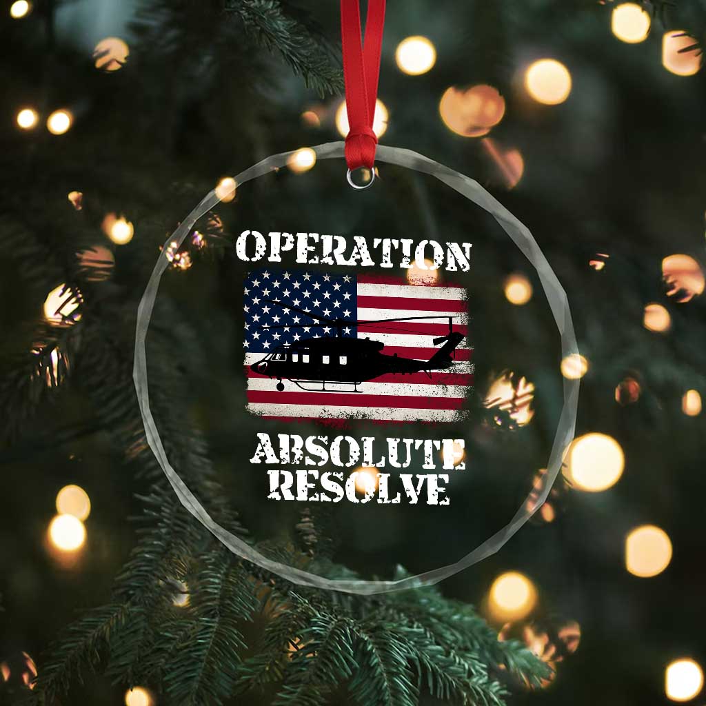 Operation Absolute Resolve Crystal Glass Ornament US Military Extraction Mission American Flag TS02 Print Your Wear
