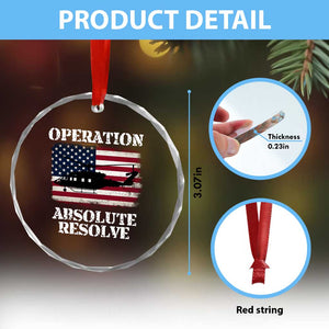 Operation Absolute Resolve Crystal Glass Ornament US Military Extraction Mission American Flag TS02 Print Your Wear