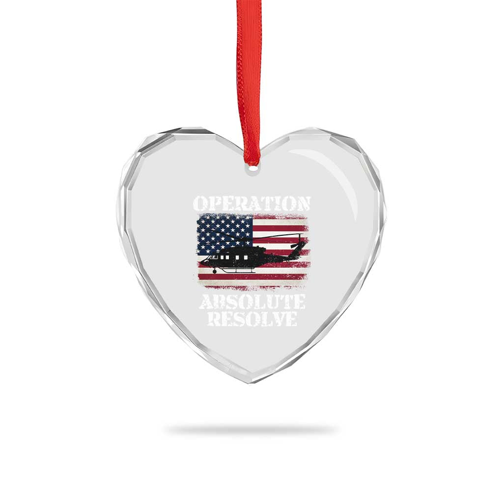 Operation Absolute Resolve Heart Crystal Glass Ornament US Military Extraction Mission American Flag TS02 Print Your Wear