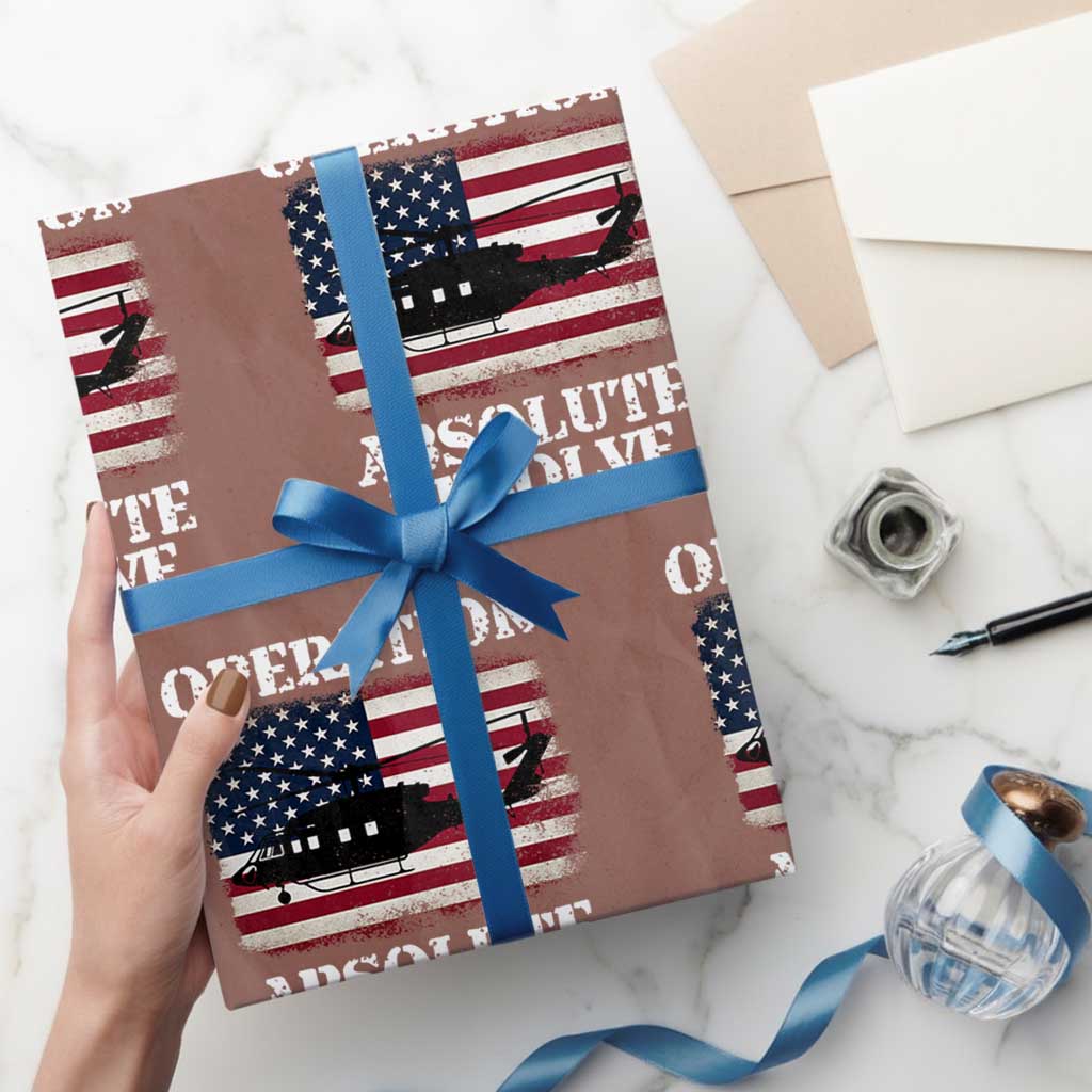 Operation Absolute Resolve Wrapping Paper Roll US Military Extraction Mission American Flag TS02 Mocha Print Your Wear