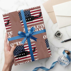 Operation Absolute Resolve Wrapping Paper Roll US Military Extraction Mission American Flag TS02 Mocha Print Your Wear