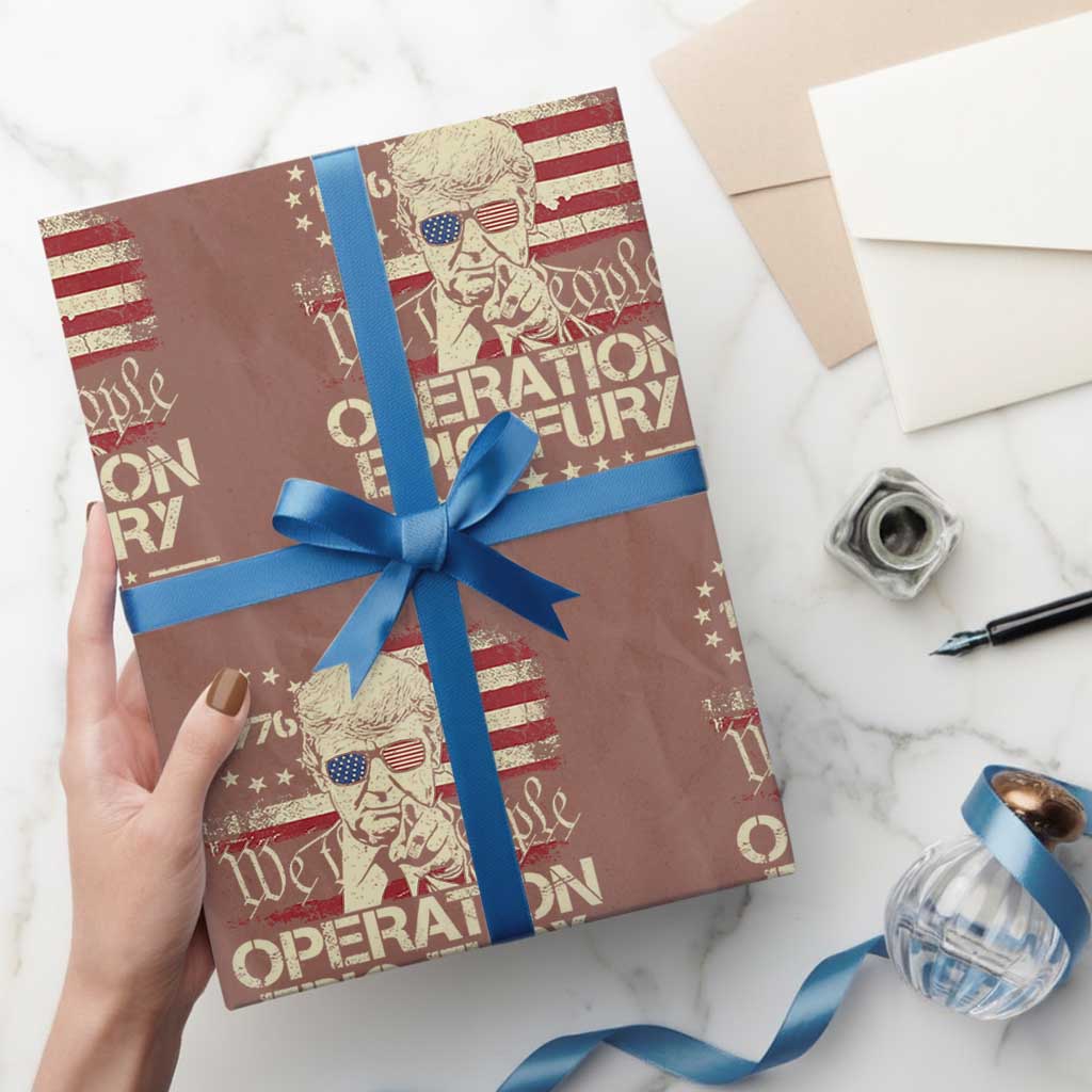 Operation Epic Fury 1776 2026 Trump Wrapping Paper Roll We The People Patriotic Constitutional Freedom TS02 Mocha Print Your Wear