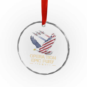 Operation Epic Fury American Eagle Flag Crystal Glass Ornament Jet Flyover USA Freedom TS02 Print Your Wear