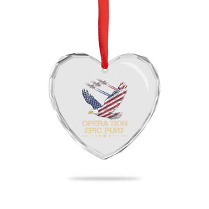 Operation Epic Fury American Eagle Flag Heart Crystal Glass Ornament Jet Flyover USA Freedom TS02 Print Your Wear