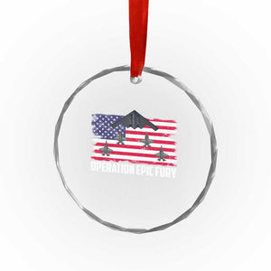 Operation Epic Fury Fighter Jet Formation American Flag Crystal Glass Ornament B12 Spirit USA Strength and Freedom TS02 Print Your Wear