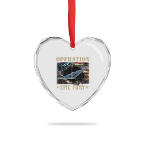 Operation Epic Fury Heart Crystal Glass Ornament Military Bomber Jet American Flag TS11 Print Your Wear