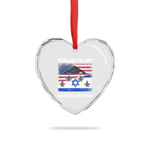 Operation Epic Fury Lions Roar Heart Crystal Glass Ornament USA Israel Flag Freedom Defense TS02 Print Your Wear