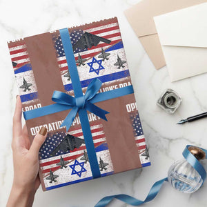 Operation Epic Fury Lions Roar Wrapping Paper Roll USA Israel Flag Freedom Defense TS02 Mocha Print Your Wear