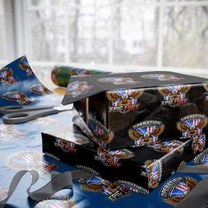 Operation Epic Fury Patriotic Bald Eagle Wrapping Paper Roll American Flag Shield Graphic Freedom Pride TS02 Black Print Your Wear