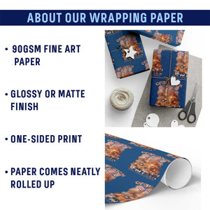 Operation Epic Fury Peace Through Strength Wrapping Paper Roll Patriotic Explosion America Power TS02 Print Your Wear