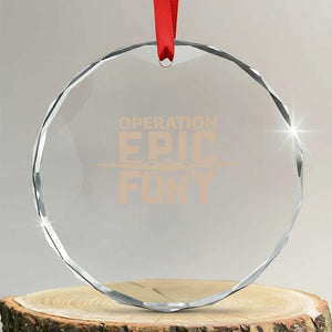 Operation Epic Fury Stealth Bomber Silhouette Crystal Glass Ornament Patriotic B2 Spirit Aviation Statement TS02 Transparent Glass 3'' Circle Print Your Wear
