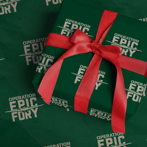Operation Epic Fury Stealth Bomber Silhouette Wrapping Paper Roll Patriotic B2 Spirit Aviation Statement TS02 Green Print Your Wear