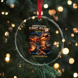 Operation Epic Fury Strike Mission 2026 Graphic Crystal Glass Ornament U.S. Strategic Strike Force Military Action TS02 Print Your Wear