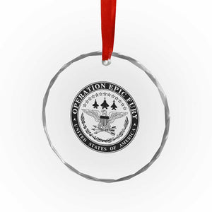 Operation Epic Fury USA Military Seal Crystal Glass Ornament Patriotic Air Power Aviation Tribute TS02 Print Your Wear