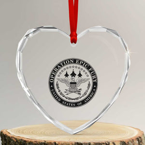 Operation Epic Fury USA Military Seal Heart Crystal Glass Ornament Patriotic Air Power Aviation Tribute TS02 Transparent Glass 3'' Heart Print Your Wear