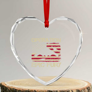 Operation Epic Fury Vintage American Flag Bomber Heart Crystal Glass Ornament B2 Spirit Patriotic Strength TS02 Transparent Glass 3'' Heart Print Your Wear
