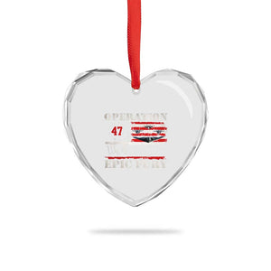 Operation Epic Fury We The People 47 Patriotic Flag Heart Crystal Glass Ornament B2 Spirit Constitutional Freedom Statement TS02 Print Your Wear