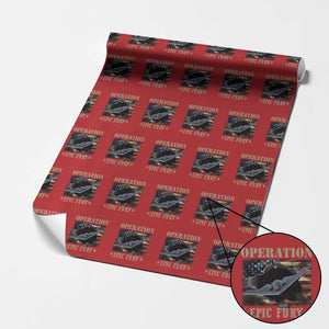 Operation Epic Fury Wrapping Paper Roll Military Bomber Jet American Flag TS11 Red Print Your Wear