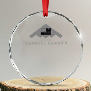 Operation Midnight Hammer Crystal Glass Ornament Stealth Patriot TS02 Transparent Glass 3'' Circle Print Your Wear