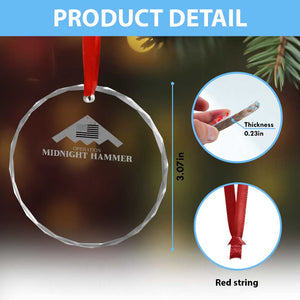 Operation Midnight Hammer Crystal Glass Ornament Stealth Patriot TS02 Print Your Wear