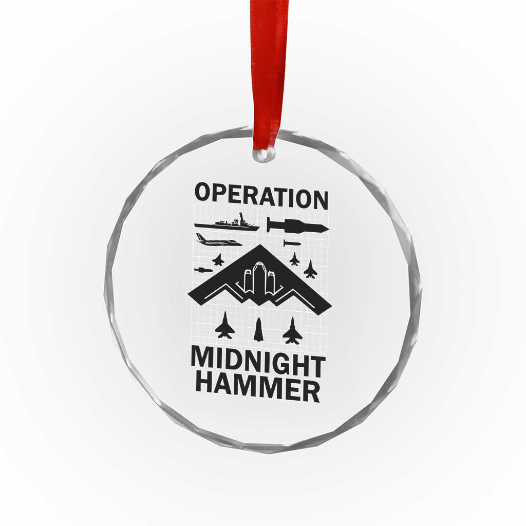 Operation Midnight Hammer Military Crystal Glass Ornament Tactical Warfare Jets Bombers TS02 Print Your Wear