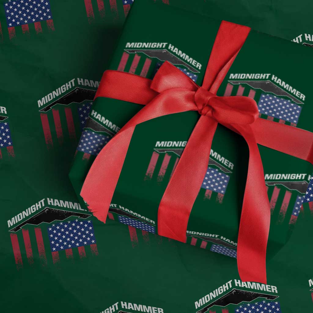 Operation Midnight Hammer Wrapping Paper Roll Tactical Warfare Jets Bombers Military American Flag TS10 Green Print Your Wear