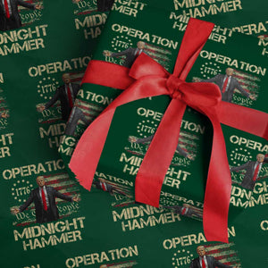 Operation Midnight Hammer Wrapping Paper Roll We The People 1776 American Flag TS02 Green Print Your Wear