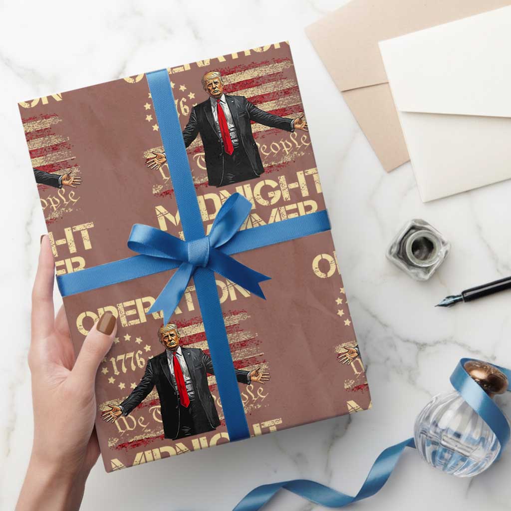 Operation Midnight Hammer Wrapping Paper Roll We The People 1776 American Flag TS02 Mocha Print Your Wear