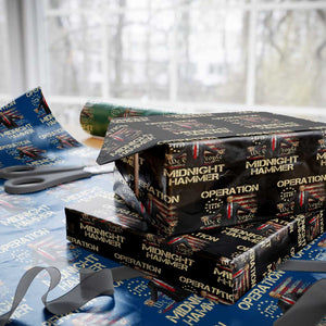 Operation Midnight Hammer Wrapping Paper Roll We The People 1776 American Flag TS02 Black Print Your Wear