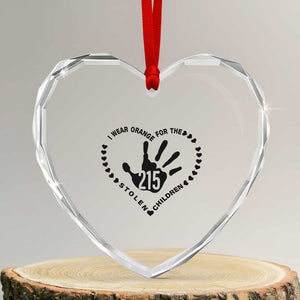 Orange Shirt Day Heart Crystal Glass Ornament I Wear Orange For The Stolen Children 215 Memorial Tribute TS02 Transparent Glass 3'' Heart Print Your Wear