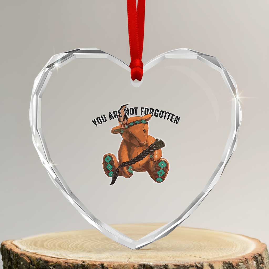 Orange Shirt Day Memorial Bear Heart Crystal Glass Ornament You Are Not Forgotten Stolen Children Tribute TS02 Transparent Glass 3'' Heart Print Your Wear