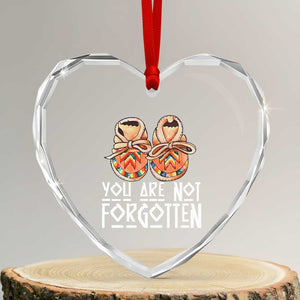Orange Shirt Day Memorial Moccasins Heart Crystal Glass Ornament You Are Not Forgotten Indigenous Remembrance for Stolen Children TS02 Transparent Glass 3'' Heart Print Your Wear
