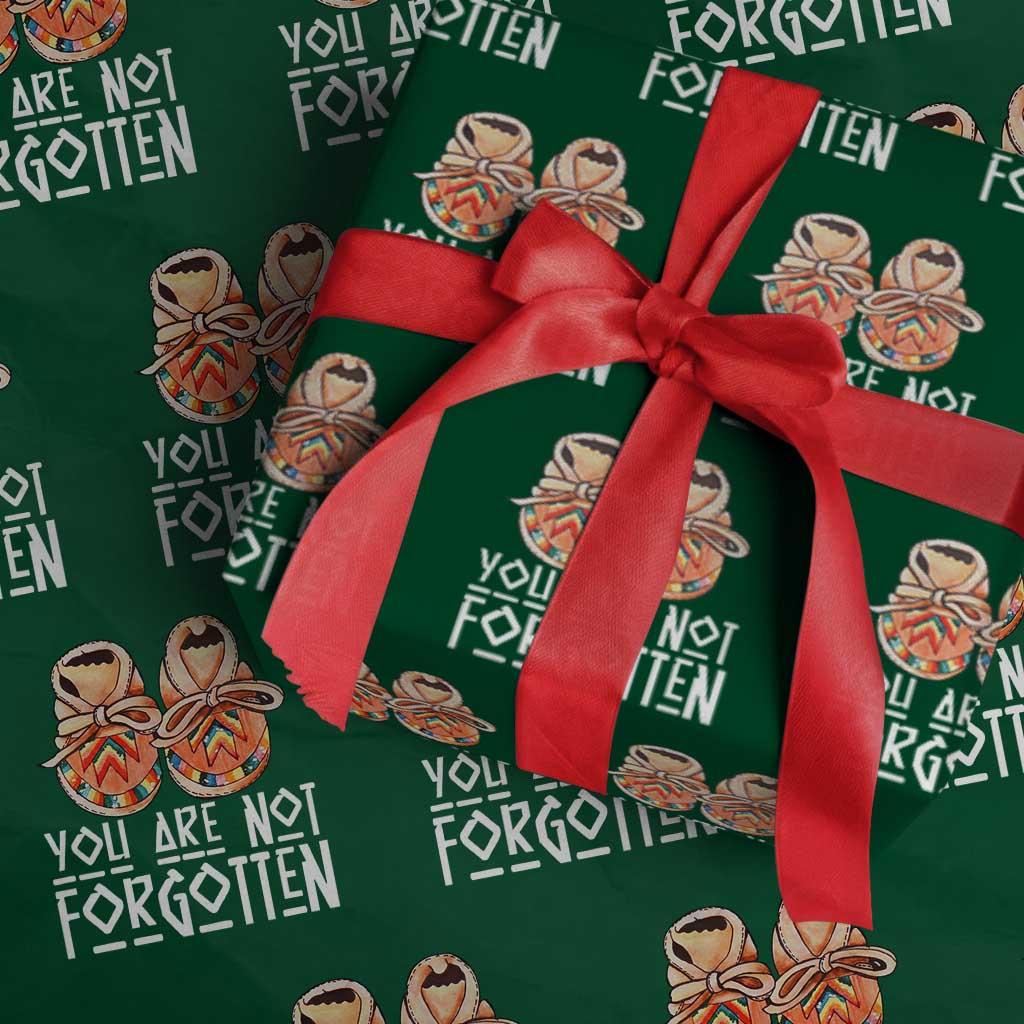 Orange Shirt Day Memorial Moccasins Wrapping Paper Roll You Are Not Forgotten Indigenous Remembrance for Stolen Children TS02 Green Print Your Wear