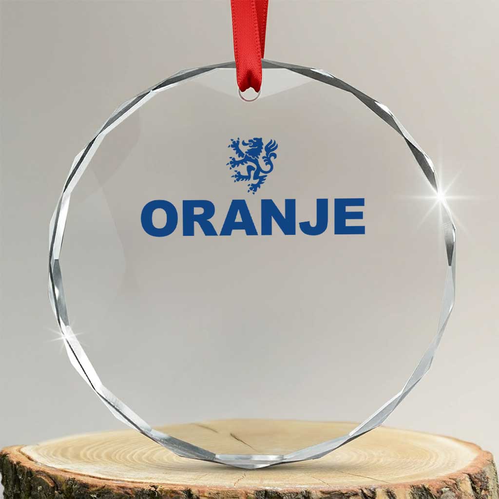 Oranje Holland Emblem Lion Nederland Dutch Heritage Crystal Glass Ornament TS11 Transparent Glass 3'' Circle Print Your Wear