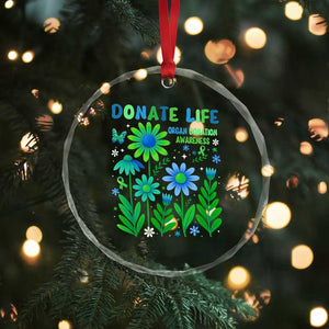 Organ Donation Awareness Crystal Glass Ornament Green Ribbon Donate Life Floral TS10 Print Your Wear