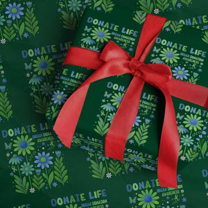 Organ Donation Awareness Wrapping Paper Roll Green Ribbon Donate Life Floral TS10 Green Print Your Wear