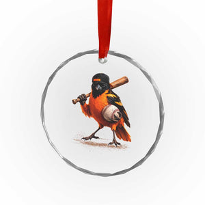 Oriole Baseball Player Crystal Glass Ornament Retro Funny Bird Mascot Baseball Fans TS10 Print Your Wear