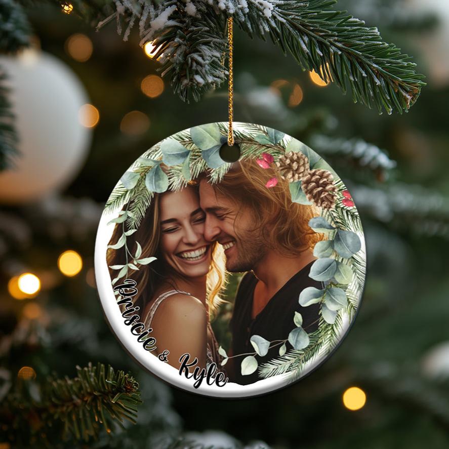 Christmas Personalized Ornament Custom Photo and Text Ceramic Holiday Keepsake CTM02 Custom - Printyourwear