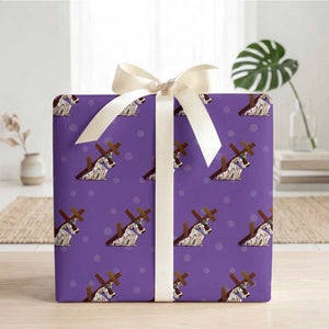 Orthodox Easter Jesus Is Carrying The Orthodox Cross Wrapping Paper Roll TS11 Purple Print Your Wear