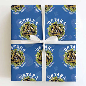 Ostara Balance Rebirth Renewal Wrapping Paper Roll Ostara Pagan Eostre Easter Day Three Hares TS11 Royal Blue Print Your Wear