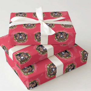 Ostara Blessings Happy Vernal Equinox Wrapping Paper Roll Ostara Pagan Eostre Easter Day Wolpertinger TS11 Red Print Your Wear