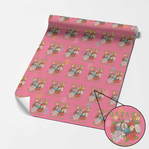 Ostara Eostre Easter Day Wrapping Paper Roll O Equinoccio De Primavera Eggs Flowers TS11 Pink Print Your Wear
