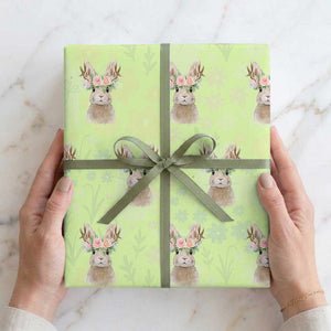 Ostara Pagan Eostre Easter Day Wrapping Paper Roll Rabbit Wolpertinger Spring Equinox Festival TS11 Lime Print Your Wear