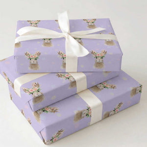 Ostara Pagan Eostre Easter Day Wrapping Paper Roll Rabbit Wolpertinger Spring Equinox Festival TS11 Violet Print Your Wear