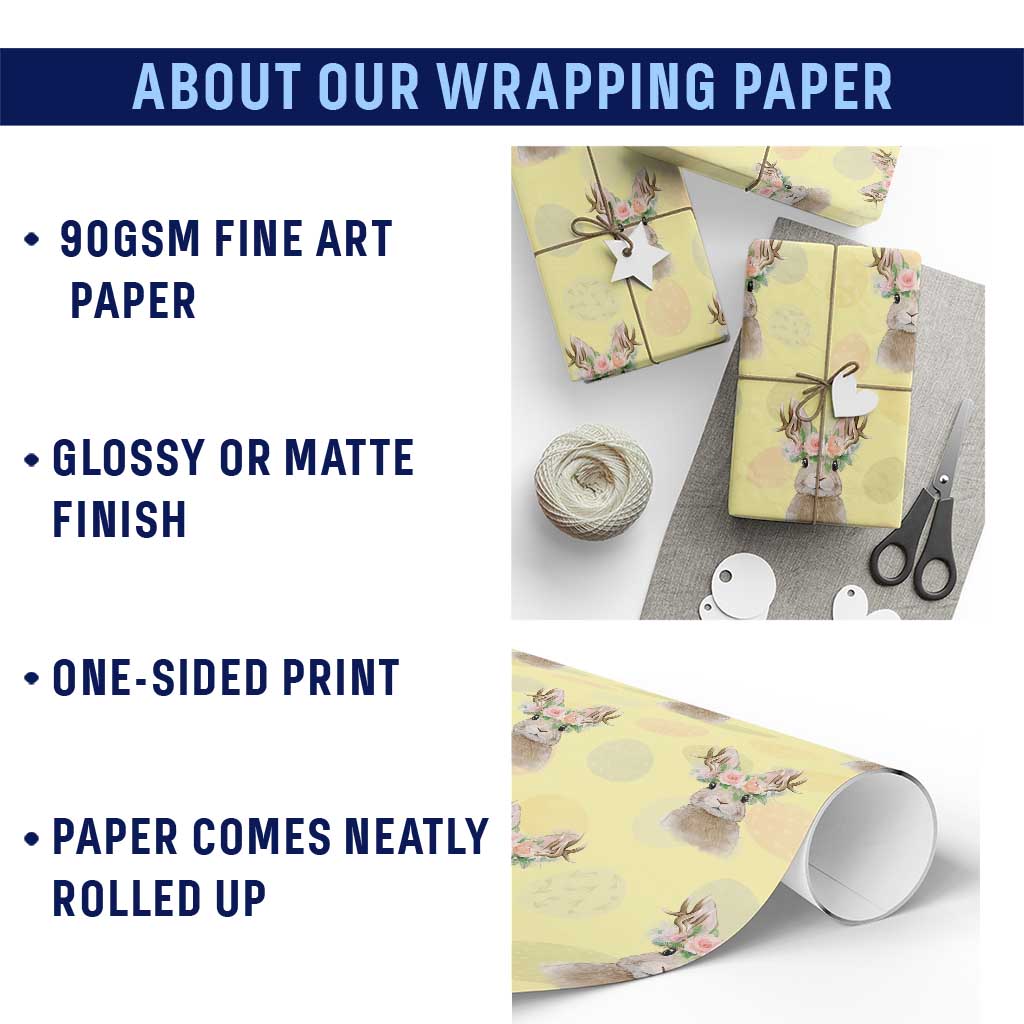Ostara Pagan Eostre Easter Day Wrapping Paper Roll Rabbit Wolpertinger Spring Equinox Festival TS11 Print Your Wear