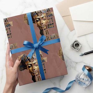 Our History Didn't Start At Slavery Wrapping Paper Roll Black History Month Ancient Egyptian TS11 Mocha Print Your Wear