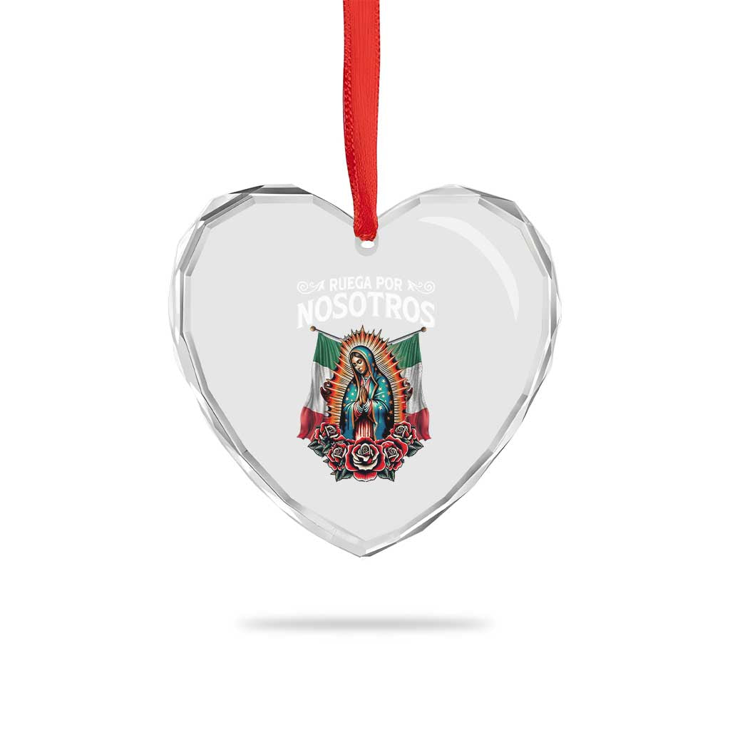 Our Lady of Guadalupe Heart Crystal Glass Ornament Virgin Mary Mexican Flag TS14 Print Your Wear
